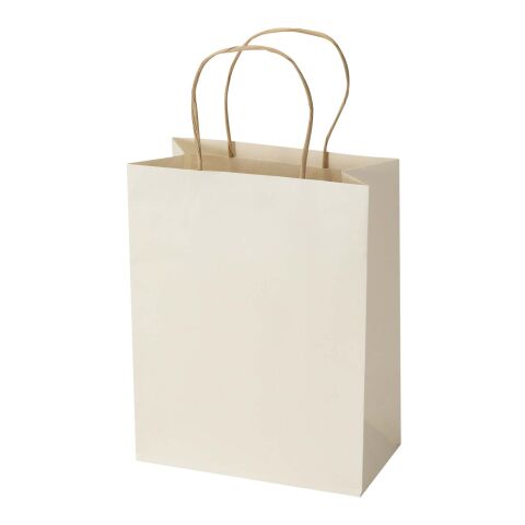 Landwirtschaftliche Altpapiertasche, 150 g/m², mit gedrehten Tragegriffen – 18 x 9 x 23 cm elfenbeinweiß