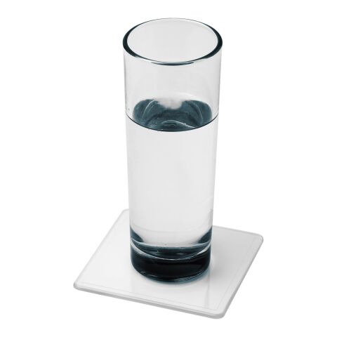 Renzo quadratischer Kunststoffuntersetzer weiss | ohne Werbeanbringung | Nicht verfügbar | Nicht verfügbar