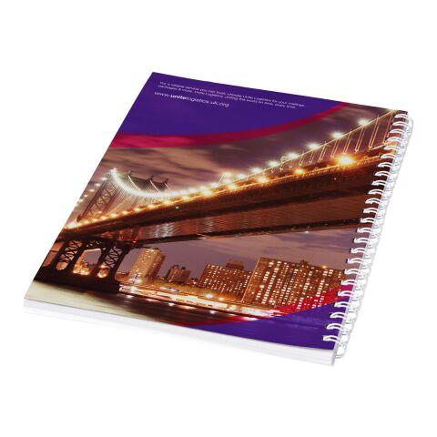 Desk-Mate® A5 Spiralnotizbuch mit bedruckter Rückseite weiß | 50 pages | ohne Werbeanbringung | Nicht verfügbar | Nicht verfügbar