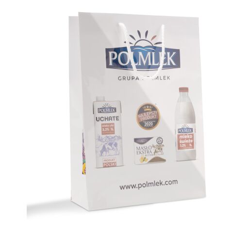 Papiertragetasche 24 x 34 cm mit farbigen Kordeln 4C Offsetdruck | glänzend | 120 - neongelb