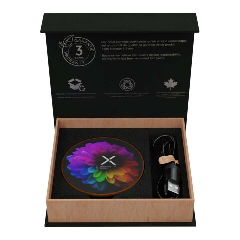 SCX.design W13 kabellose Ladestation aus Holz mit Leuchtlogo Standard | braun | ohne Werbeanbringung | Nicht verfügbar | Nicht verfügbar