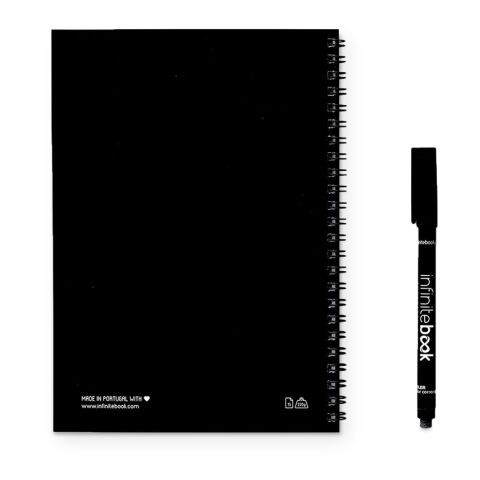 INFINITEBOOK LINED A5. "Infinitebook" mit flexiblem Einband und 15 linierten Whiteboard-Seiten schwarz | ohne Werbeanbringung | Nicht verfügbar | Nicht verfügbar | Nicht verfügbar