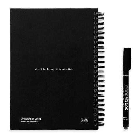 STARTER KIT INFINITE PLANNER A5. Set bestehend aus einem "Infinity Tagebuch", Reinigungsset, Marker und Markerhalter schwarz | ohne Werbeanbringung | Nicht verfügbar | Nicht verfügbar | Nicht verfügbar