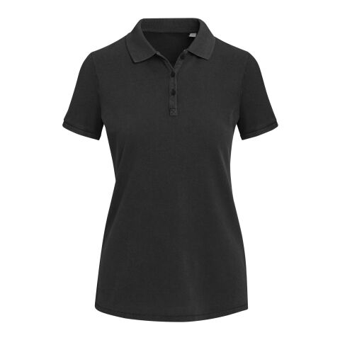 Calgary Poloshirt für Damen im Washed Look, 200 g/m2 Standard | schwarz | XXL | ohne Werbeanbringung | Nicht verfügbar | Nicht verfügbar | Nicht verfügbar