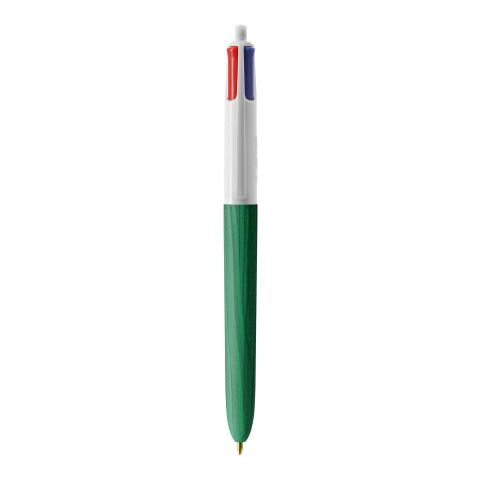 BIC® 4 Colours Wood Style Weiß-grün | 1-farbiger Siebdruck | Upper Part-gegenüber vom Clip | 22.00 mm x 10.00 mm