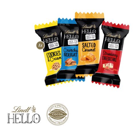 Werbe-Klappkarte mit süßer Füllung bunt | 4C Digital-/Offsetdruck | Lindt HELLO Mini