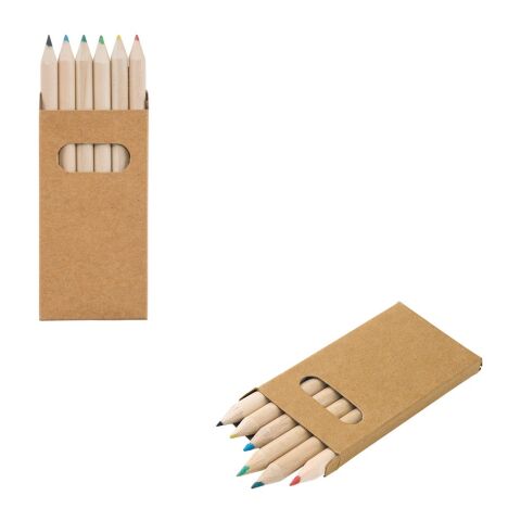 BIRD. Buntstift Schachtel mit 6 Buntstiften Beige | ohne Werbeanbringung