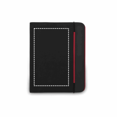 FITZGERALD. A4 Schreibmappe aus PU und 800D mit linierte Seiten Schreibblock Rot | ohne Werbeanbringung | Nicht verfügbar | Nicht verfügbar | Nicht verfügbar