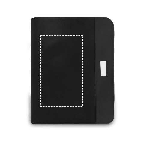 PASZO. A4 Schreibmappe aus PU und Mikrofaser mit linierte Seiten Schreibblock schwarz | ohne Werbeanbringung | Nicht verfügbar | Nicht verfügbar | Nicht verfügbar