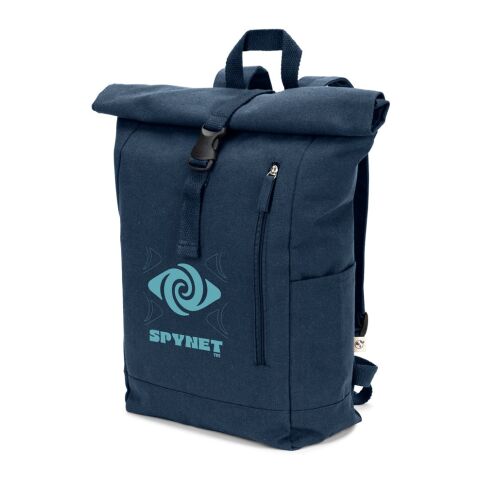 SAINT. Roll-Top-Rucksack aus recyceltem Baumwolle und recyceltem Polyester (380 g/m²) schwarz