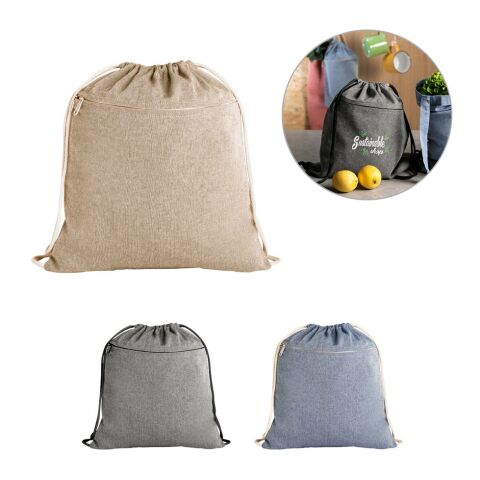 CHANCERY. Turnbeutel mit recycelter Baumwolle (70%), Polyester (30% rPET) (140 g/m²) Schwarz | ohne Werbeanbringung