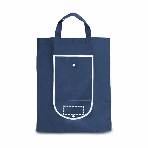 ARLON. Faltbare Einkaufstasche aus Non-woven (80 g/m²) Blau | ohne Werbeanbringung | Nicht verfügbar | Nicht verfügbar | Nicht verfügbar