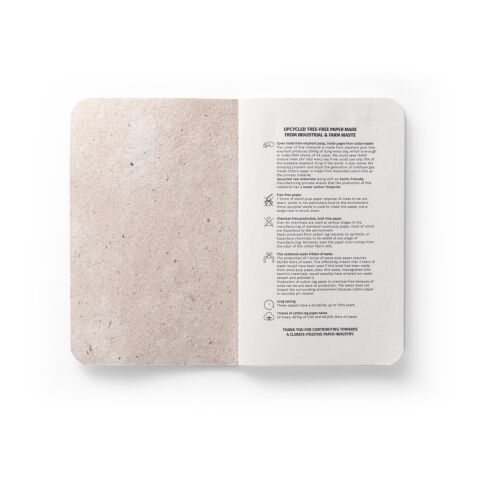 ORGANIC SOFT. Notizbuch A6 mit flexiblem Cover aus Elefantendung (80%) Naturhell | ohne Werbeanbringung | Nicht verfügbar | Nicht verfügbar | Nicht verfügbar
