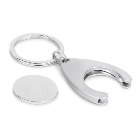 PORTHOS. Schlüsselanhänger aus Metall Satinsilber | ohne Werbeanbringung | Nicht verfügbar | Nicht verfügbar | Nicht verfügbar