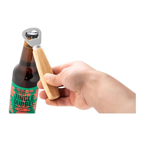 HOLZ. Flaschenöffner aus Metall, mit Holzgriff Naturhell | ohne Werbeanbringung | Nicht verfügbar | Nicht verfügbar | Nicht verfügbar