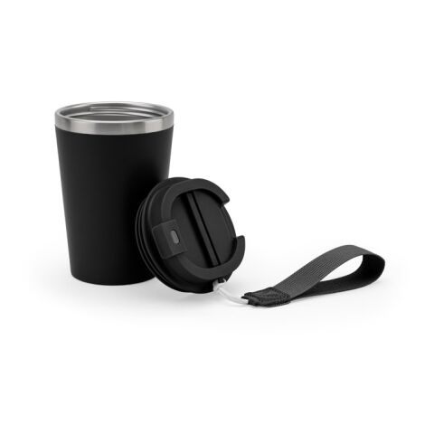 SPITZ. Reisebecher aus Edelstahl (90 % recycelt) und Außenwand aus PP mit matter Oberfläche 440 ml Schwarz | ohne Werbeanbringung | Nicht verfügbar | Nicht verfügbar | Nicht verfügbar