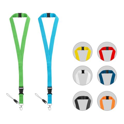 MURRAY. Lanyard aus Polyester (20 mm) mit einem Schlüsselband Schwarz | ohne Werbeanbringung