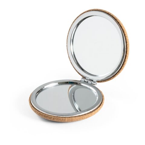 TILBURY. Doppelter Taschenspiegel aus Kork Natur | ohne Werbeanbringung | Nicht verfügbar | Nicht verfügbar