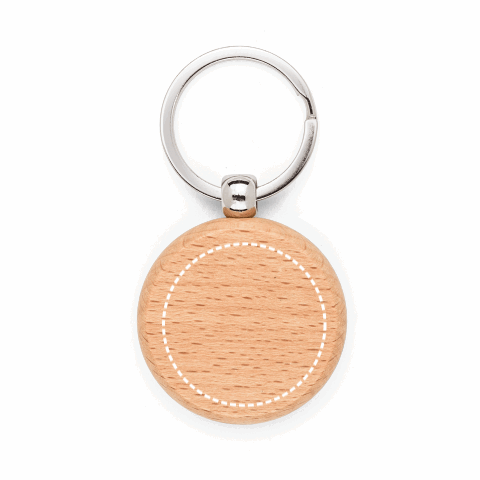 STEWIE ROUND. Runder Schlüsselanhänger aus Buchenholz Natur | ohne Werbeanbringung | Nicht verfügbar | Nicht verfügbar