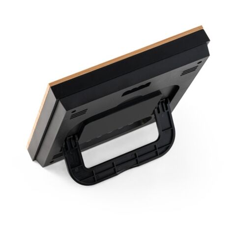 BROMLEY. Tischwetterstation mit LCD-Bildschirm aus ABS und Bambus schwarz | ohne Werbeanbringung | Nicht verfügbar | Nicht verfügbar | Nicht verfügbar