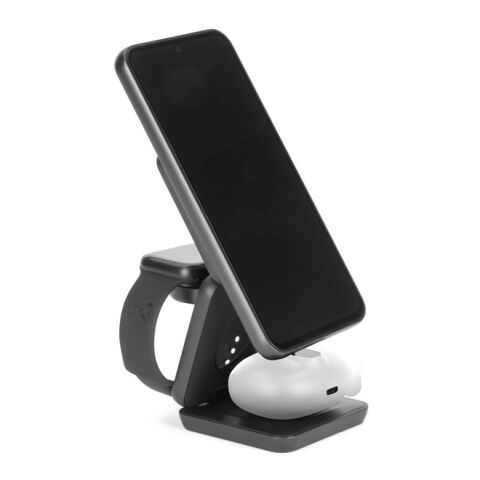 BROGLIE. Superschnelles 15W 4-in-1 magnetisches kabelloses Ladegerät aus Recyceltes ABS (100% rABS) schwarz | ohne Werbeanbringung | Nicht verfügbar | Nicht verfügbar