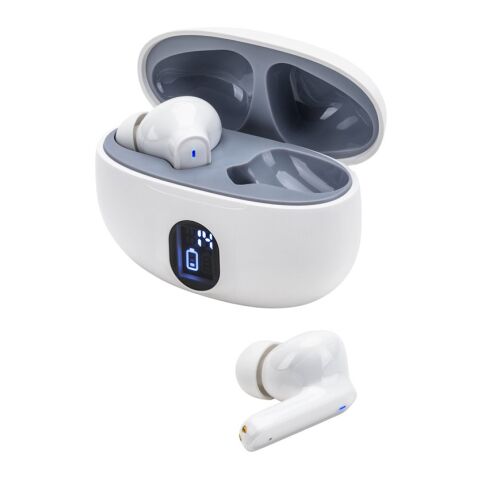 CAETANO. Wireless Earphones aus Recyceltes ABS (100% rABS) mit 4 Stunden Akkulaufzeit Weiß | ohne Werbeanbringung