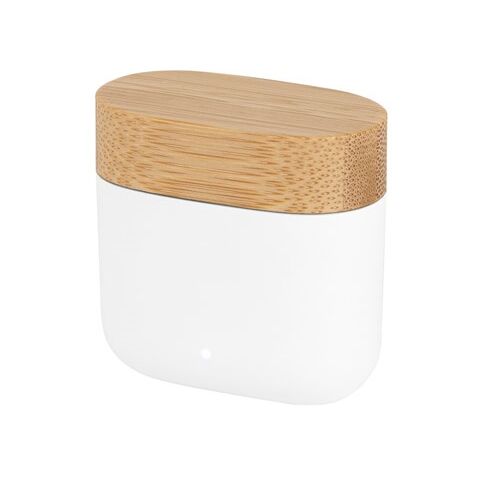 COBAIN. Kabellose Kopfhörer mit 5 Stunden Betriebsdauer aus recyceltem ABS (100 % rABS) und Bambus Weiß | ohne Werbeanbringung