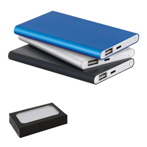 MARCET. Powerbank Slim 4&#039;000 mAh aus Recyceltes Aluminium (100% rAL) und Recyceltes ABS (100% rABS) Schwarz | ohne Werbeanbringung