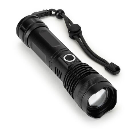 YVIAN. Recycled aluminium rechargeable torch (100% rAL) 10 W schwarz | ohne Werbeanbringung | Nicht verfügbar | Nicht verfügbar | Nicht verfügbar