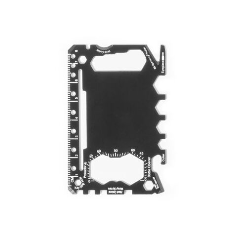 PEEBLES. Multifunktionskarte aus Edelstahl mit 20 Funktionen schwarz | ohne Werbeanbringung | Nicht verfügbar | Nicht verfügbar | Nicht verfügbar