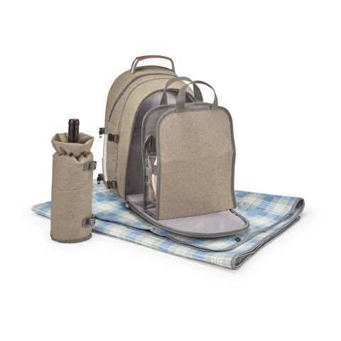 VILLA. Thermischer Picknick-Rucksack aus 600D, hochdichtem, recyceltem Polyester Hellbraun | ohne Werbeanbringung | Nicht verfügbar | Nicht verfügbar | Nicht verfügbar