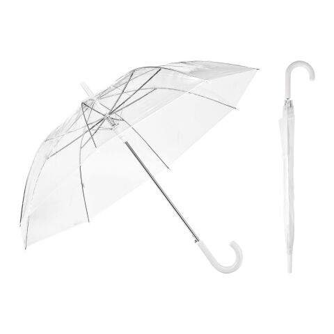 NICHOLAS. Transparenter POE-Regenschirm mit automatischer Öffnung Weiß | ohne Werbeanbringung