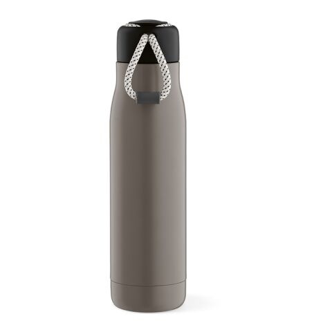 Lena Trinkflasche recy.Edelstahl, 570 ml. Mit Tragegriff aus rPET Grau