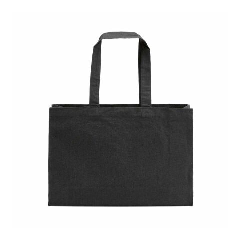 Makalu Einkaufstasche aus recy. Baumwolle, 280g/m², 65cm Henkel Schwarz
