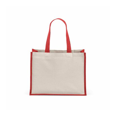 Maglic Einkaufstasche aus recy. Baumwolle und Jute, 300g/m² Rot