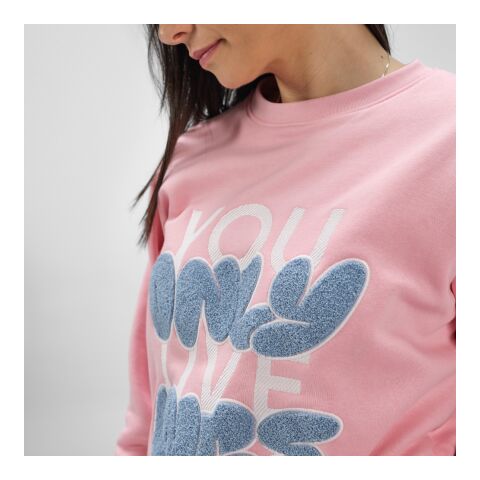 Waikiki Damen Sweatshirt mit Rundhalsausschnitt. Bio-Baumwolle und rPET Rosa | 3XL