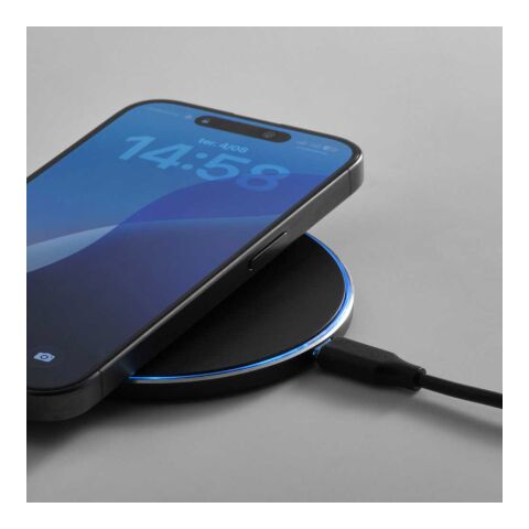 Meitner kabelloses Schnellladegerät, recy. Aluminium, 15W, USB-C-Anschluss Schwarz