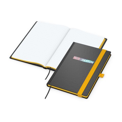 Notizbuch Hardcover Color-Book Ausstattung farbig Gelb | DIN A5 | ohne Werbeanbringung | Punktraster | Siebdruck-Digital inkl.