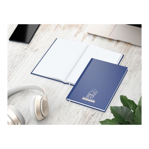 Notizbuch Note-Book Ecken spitz Hardcover matt-farbig Dunkelblau | DIN A5 | ohne Werbeanbringung | Punktraster