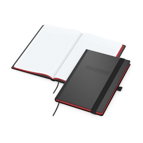 Notizbuch Hardcover Color-Book Ausstattung farbig Rot | DIN A5 | ohne Werbeanbringung | Winkelkaro | Blindprägung inkl.