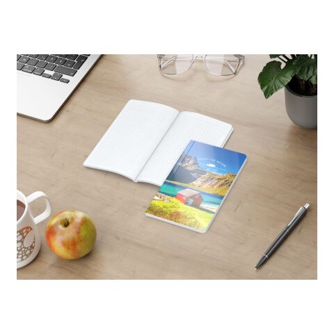 Notizbuch Copy-Book Umfang klein Karton-Softcover individuell bedruckt 94 × 152 mm | ohne Werbeanbringung | matt | 94 × 152 mm / Winkelkaro