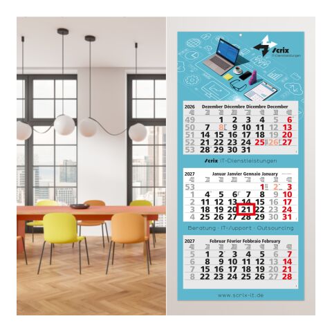 3-Monatskalender Mehrblock Maxi Light 3 mehrsprachig Hellgrau | 330 × 700 mm | ohne Werbeanbringung | Nicht verfügbar | Nicht verfügbar | Nicht verfügbar | Schweiz (D/F/I/GB)