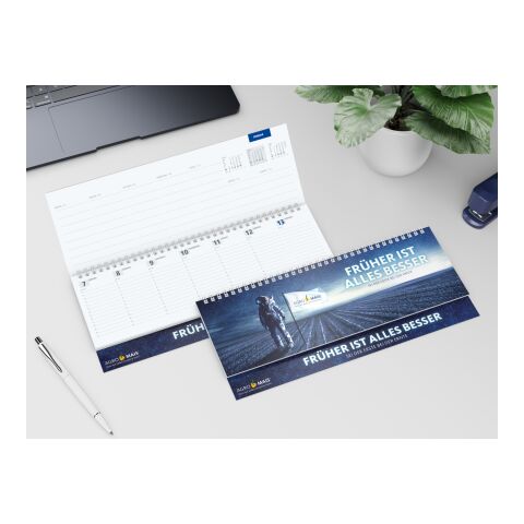 Tisch-Querkalender Master 1 Woche = 2 Seiten 8–21 Uhr 304 × 135 mm | Nicht verfügbar | ohne Werbeanbringung | 4C-Quality | Karton-Softcover