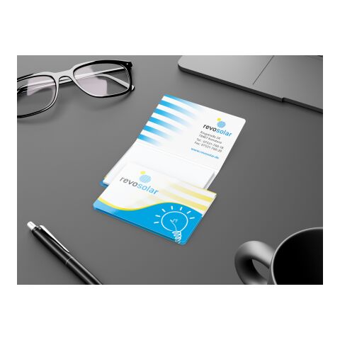 Haftnotizblock Memo-Card Format klein Karton-Umschlag 72 × 50 mm | Nicht verfügbar | ohne Werbeanbringung | ohne Werbeanbringung | weiß | glänzend