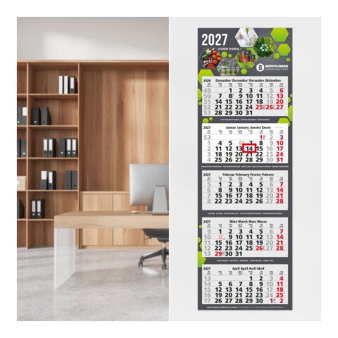 5-Monatskalender Mehrblock Penta Light 5 Werbung auf Rückwand Hellgrau | 330 × 985 mm | ohne Werbeanbringung | Nicht verfügbar | Nicht verfügbar | Nicht verfügbar