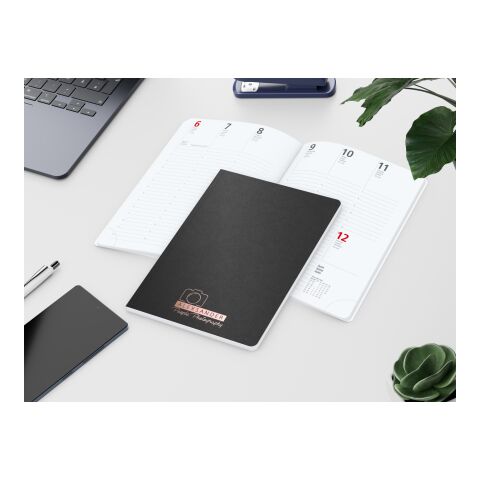 Wochenkalender Prestige-Flexx A5 Naturkarton-Softcover schwarz Schwarz | DIN A5 | ohne Werbeanbringung | Kupferprägung inkl.