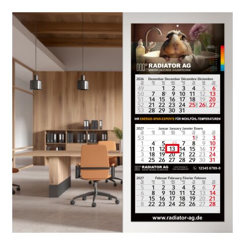 3-Monatskalender Mehrblock Profil 3 Schrift modern Hellgrau | 330 × 700 mm | ohne Werbeanbringung | Nicht verfügbar | Nicht verfügbar | Nicht verfügbar