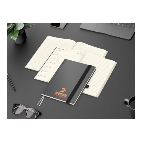 Wochenkalender links + Notizen rechts Vision-Hybrid Kunstleder-Hardcover A5 Anthrazit | DIN A5 | ohne Werbeanbringung | Siebdruck-Digital inkl.