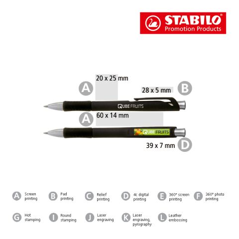 STABILO concept metallic Kugelschreiber schwarz | Nicht verfügbar | Nicht verfügbar | Nicht verfügbar | ohne Werbeanbringung | 1-farbiger Siebdruck