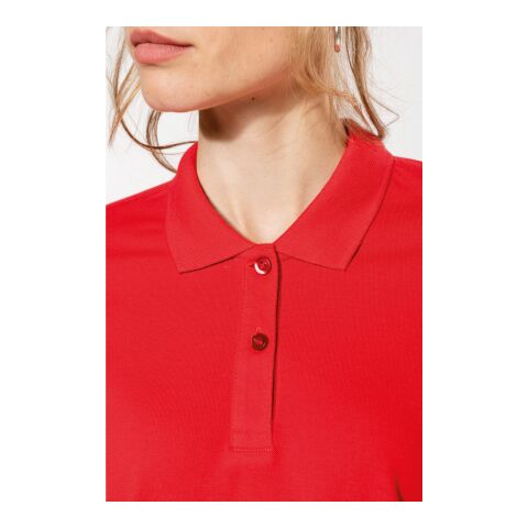 Damen Piqué Cotton Polo weiß | S